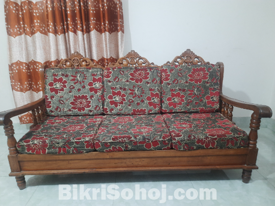 অরিজিনাল চিটাগং টিক সেগুন কাঠের সোফা সেট